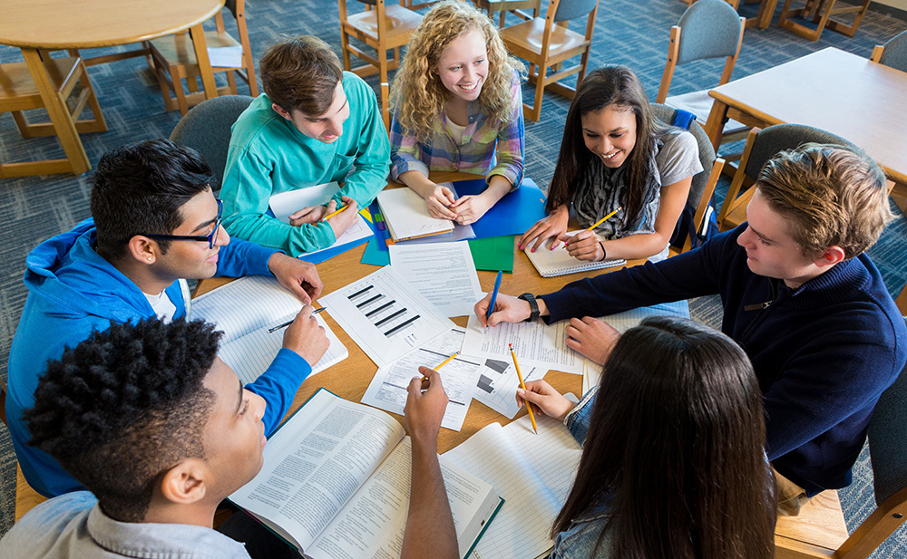 Students study together